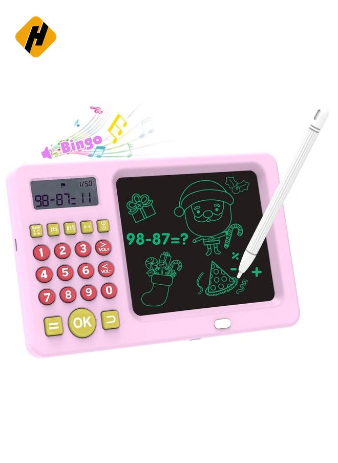 Electronic Math Game with LCD Writing Tablet for Age 6+ Kids , Addition, Subtraction, Multiplication&Division Math Games Gift for Boys & Girls Ages 6+（Pink） Brand: Pussan