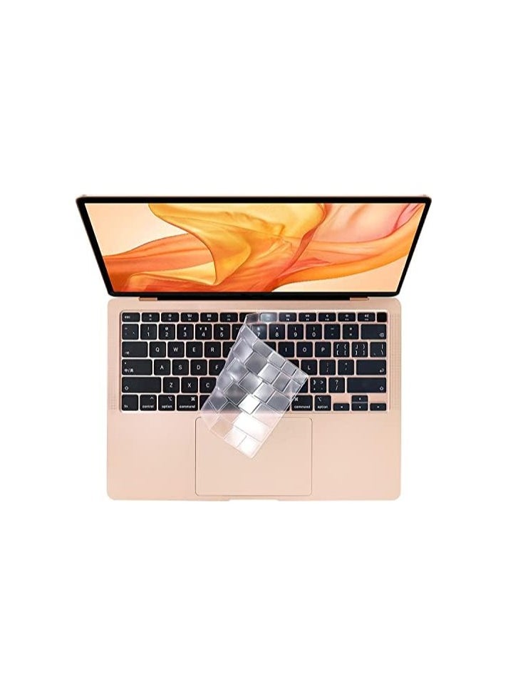 Ultra Thin Keyboard Cover Compatible for 2021 2020 MacBook Air 13 inch M1 A2337 A2179 with Retina Display & Touch ID, US Layout, TPU Clear