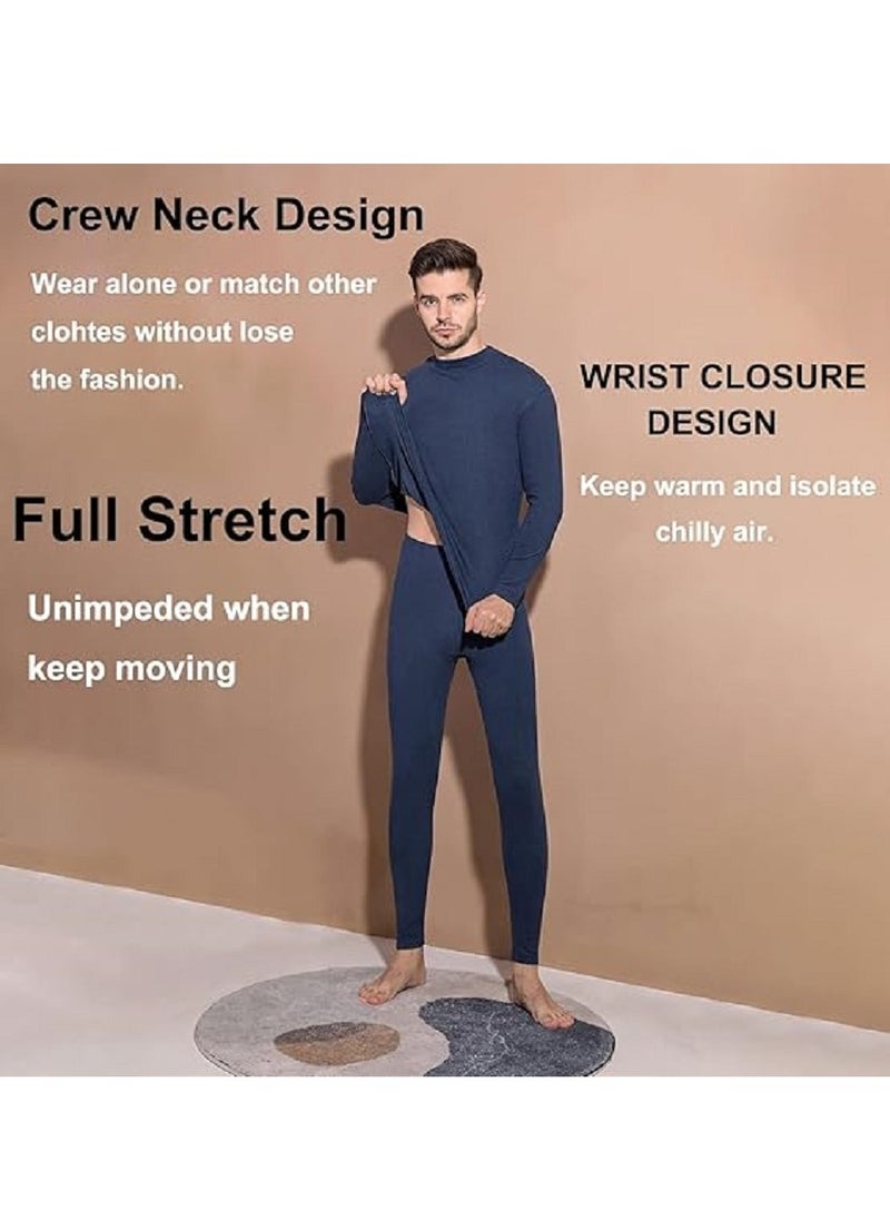 Men's Cotton Thermal Underwear Set Shirt Pants Long Johns