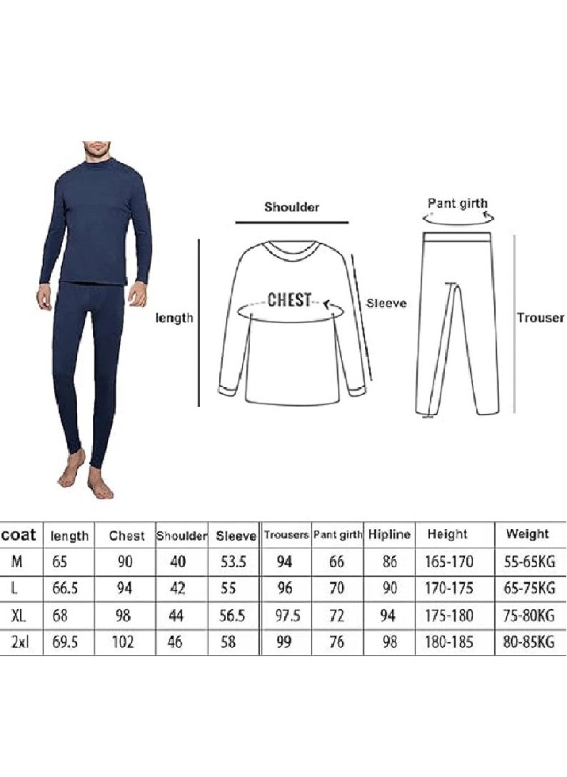 Men's Cotton Thermal Underwear Set Shirt Pants Long Johns