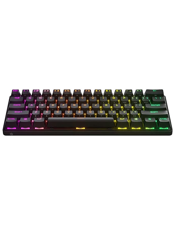 SteelSeries Apex Pro Mini Wireless Mechanical Gaming Keyboard – World’s Fastest Keyboard – Adjustable Actuation – Compact 60% Form Factor – RGB – PBT Keycaps – Bluetooth 5.0 – 2.4GHz – USB-C