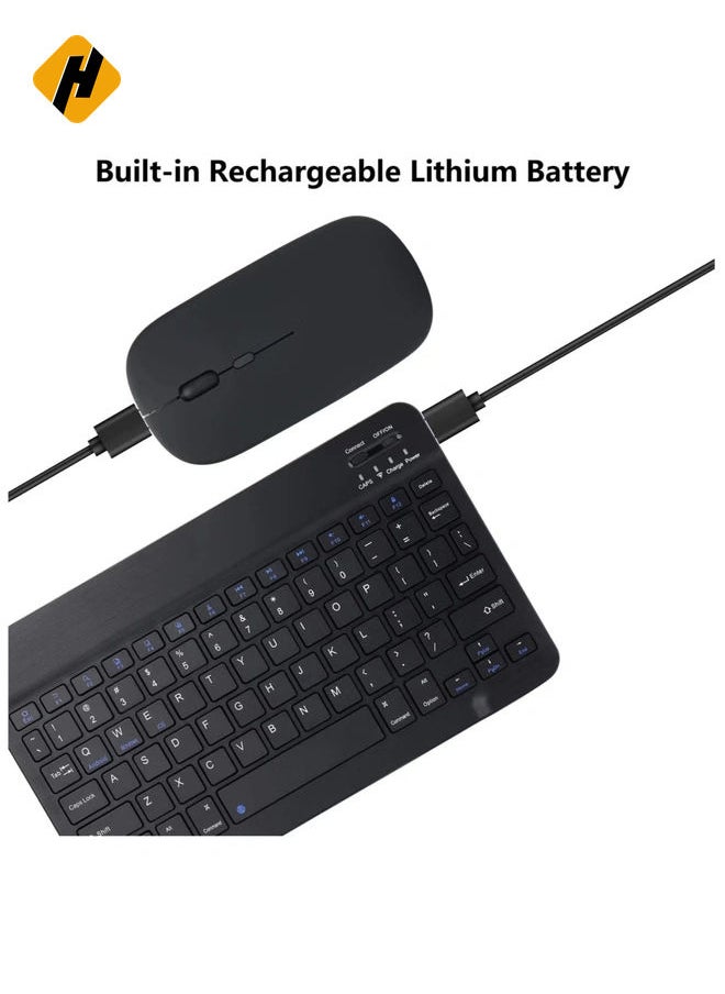 Rechargeable Bluetooth Keyboard and Mouse Combo Ultra-Slim Portable Compact Wireless Mouse Keyboard Set for Android Windows Tablet Cell Phone iPhone iPad Pro Air Mini, iPad OS/iOS 13 and above