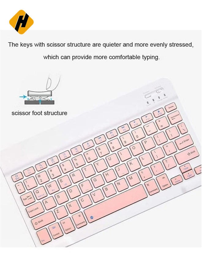 Rechargeable Bluetooth Keyboard and Mouse Combo Ultra-Slim Portable Compact Wireless Mouse Keyboard Set for Android Windows Tablet Cell Phone iPhone iPad Pro Air Mini, iPad OS/iOS 13