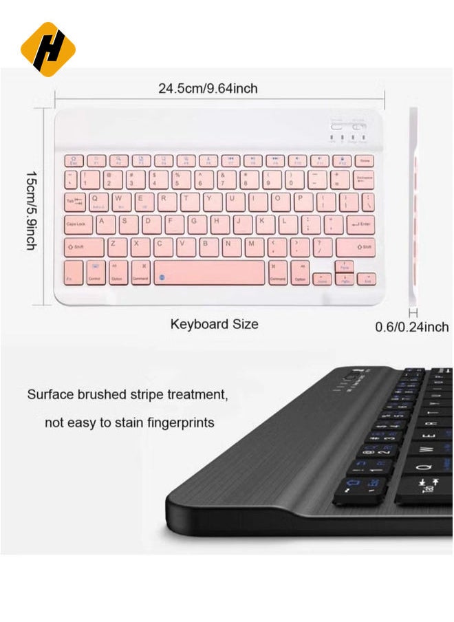 Rechargeable Bluetooth Keyboard and Mouse Combo Ultra-Slim Portable Compact Wireless Mouse Keyboard Set for Android Windows Tablet Cell Phone iPhone iPad Pro Air Mini, iPad OS/iOS 13