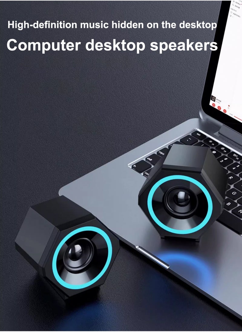 PC speaker, USB computer speaker, USB wired subwoofer speaker, computer PC speaker, laptop desktop small audio speaker, USB powered computer stereo speaker for PC, desktop computer, computer, laptop, with surround sound and subwoofer