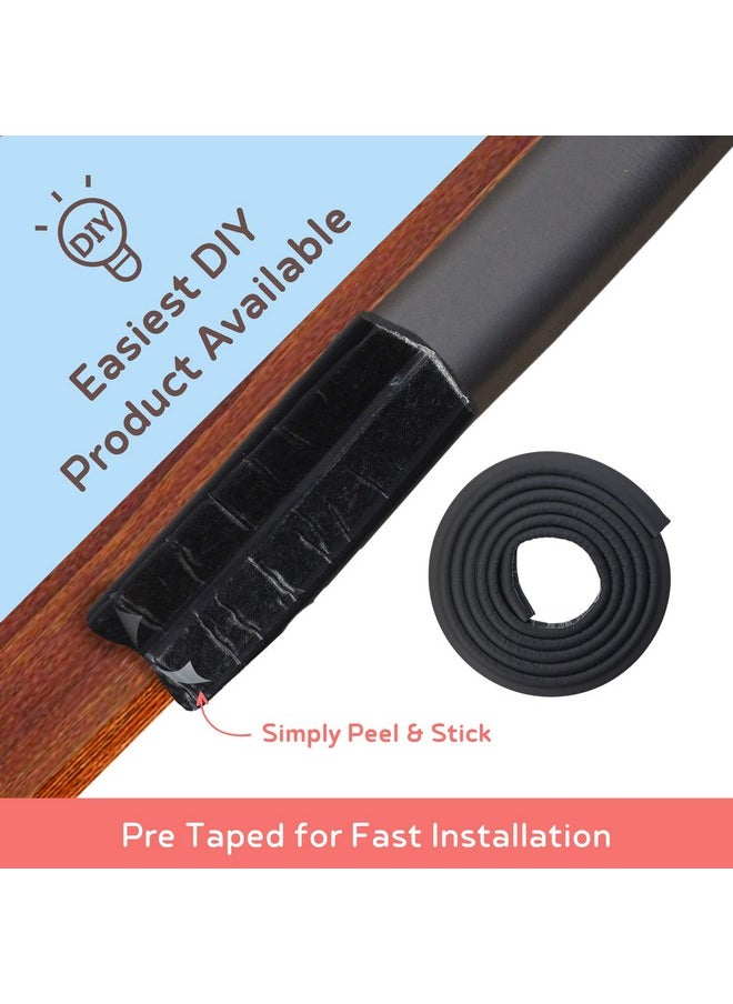 Child Proofing Pre-Taped Edge Guard Strip (26Ft- Pack Of 4) For Sharp Edges Of Furniture & Corners (Black Color)