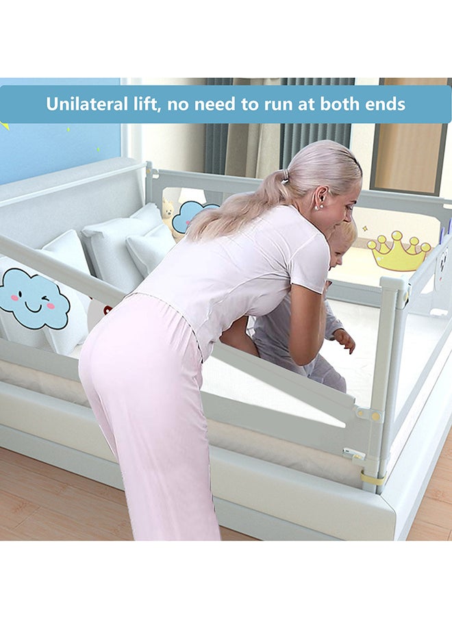 Pack Of 1 Bed Rail Guard Barrier For Baby, Extra Long, Adjustable Height And Foldable, Single Side Bed