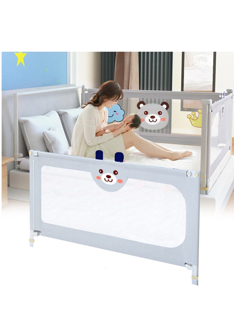 Pack Of 1 Bed Rail Guard Barrier For Baby, Extra Long, Adjustable Height And Foldable, Single Side Bed