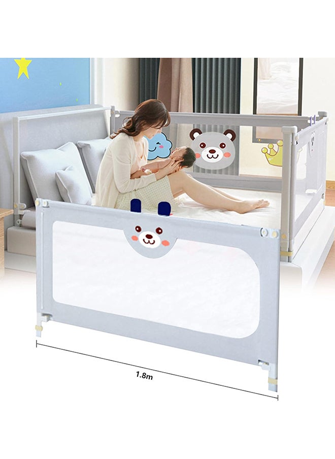 Pack Of 1 Bed Rail Guard Barrier For Baby, Extra Long, Adjustable Height And Foldable, Single Side Bed