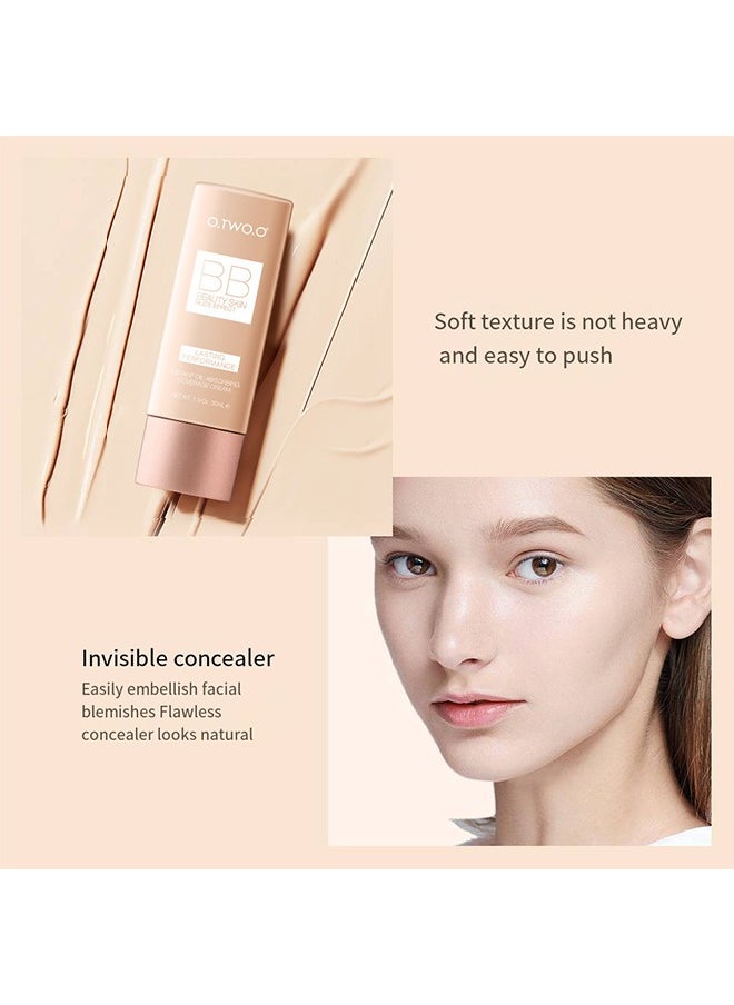 BB Beauty Skin Nude Effect,Lasting Performance ,Instant Oil-Absorbing Coverage Cream -ivory white