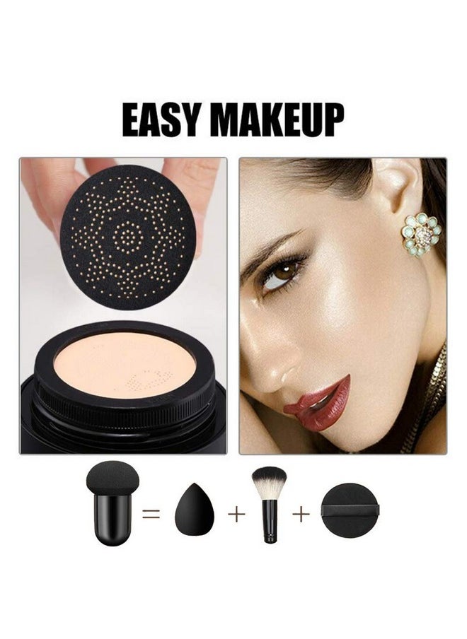 Mushroom Head Air Cushion Cc Cream, Air Cushion Cc Cream, Bb Cream, Moisturizing Concealer, Moisturizing Bb Cream Makeup Base Long Lasting With Mushroom Makeup Sponge, Easy To Apply(01#, Lvory)