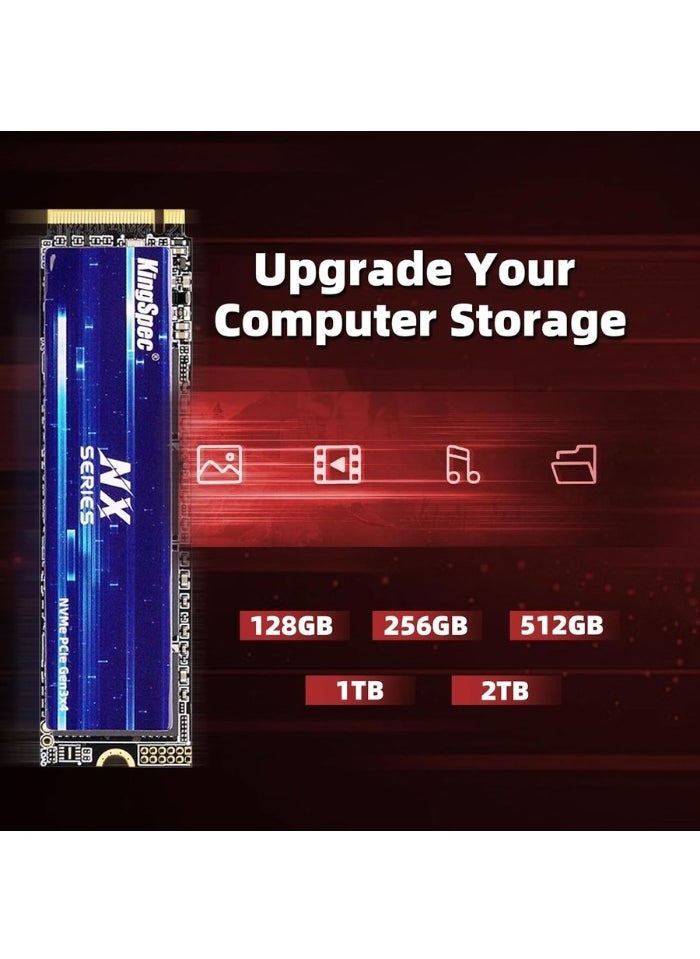 NX Series 512GB Internal Solid State Drive Gen3x4 NVMe M.2 SSD 3D NAND Flash M2 2280 for Desktop and Laptop PS5 XBOX