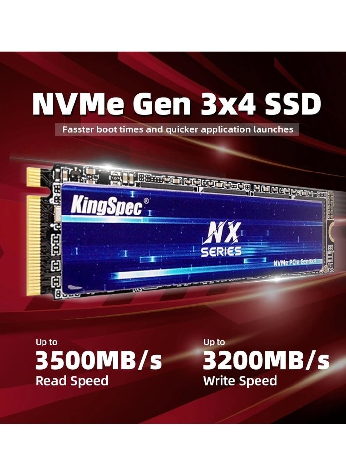 NX Series 512GB Internal Solid State Drive Gen3x4 NVMe M.2 SSD 3D NAND Flash M2 2280 for Desktop and Laptop PS5 XBOX