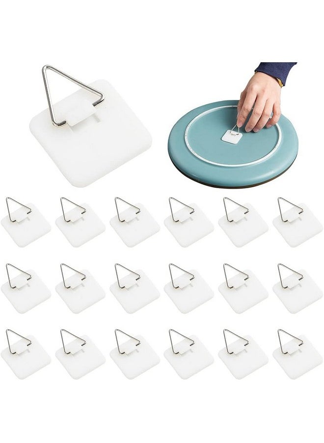 20 Pieces Invisible Adhesive Plate Hanger Vertical Plate Holders For The Wall Hooks Decorative Plates Wall Holders For Display 1.25 Inch