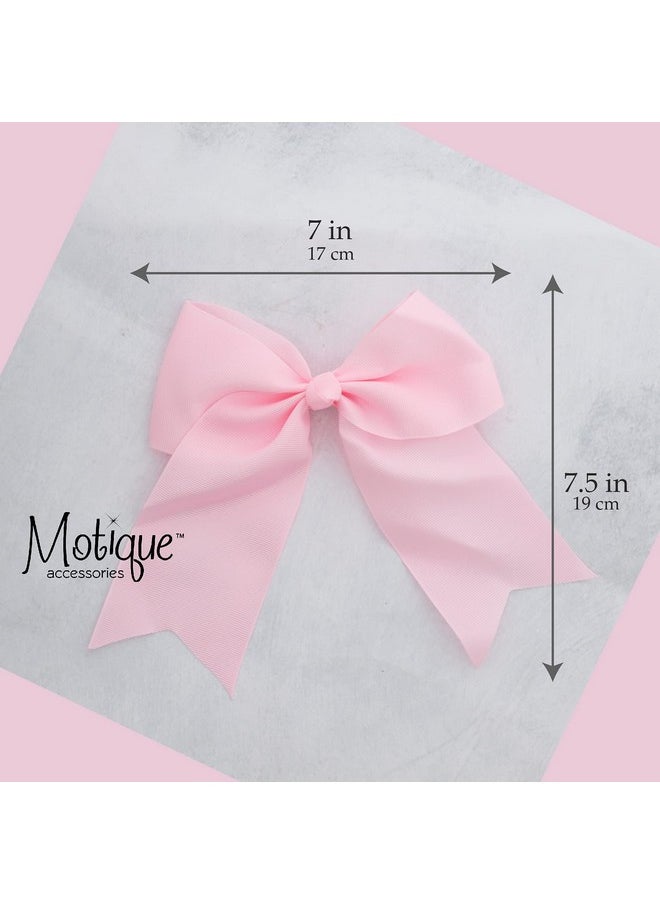 Light Pink Jumbo Bow Clip With Tails