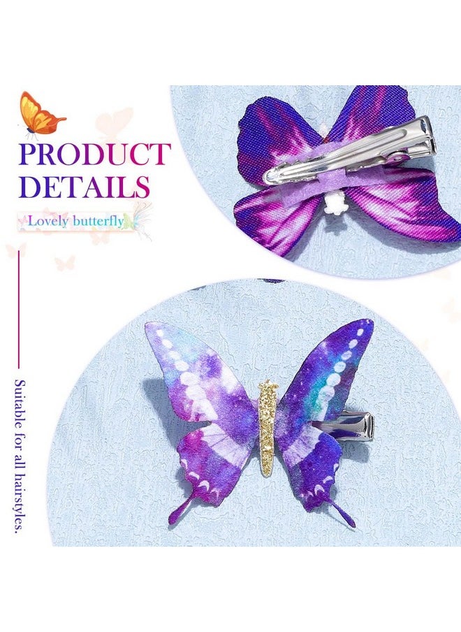 Butterfly Hair Clips Purple Butterfly Hair Barrettes Butterflies Hairpin Cute Decorative Bobby Pins Hair Accessories For Women And Girls (Pack Of 10)