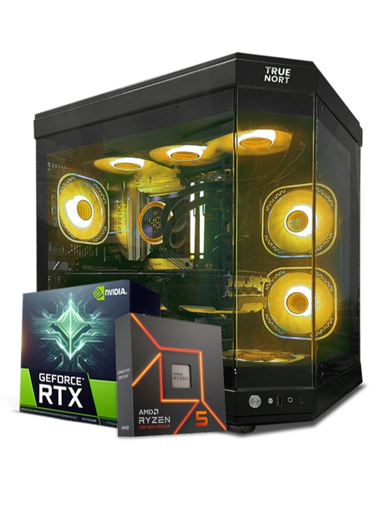 Ecliptor Gaming PC, AMD Ryzen 5-5500, RTX 4060,16GB RAM,1TB SSD, Window 11 Pro, TRUENORT RGB Black Case