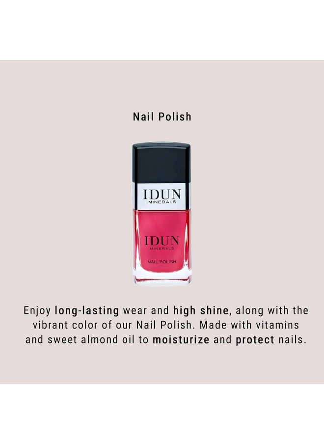 Nail Polish - Long-Wear, High-Shine Vegan Formula - Infused With Vitamins And Sweet Almond Oil - Prevents Cracking And Protects Nails - Even Lacquered Result - Cinnober - 0.37 Oz