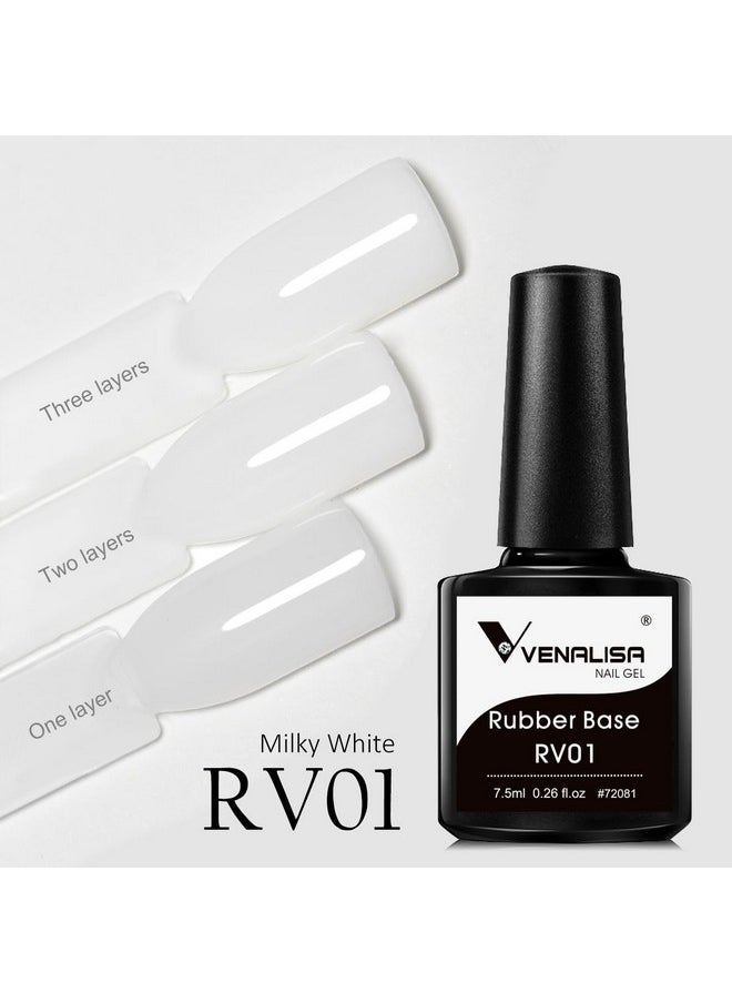 Venalisa White Gel Nail Polish, 1Pcs Milky White For Nails Color Builder High Gloss Soak Off U V Gel Nail French Nail Manicure Salon Diy