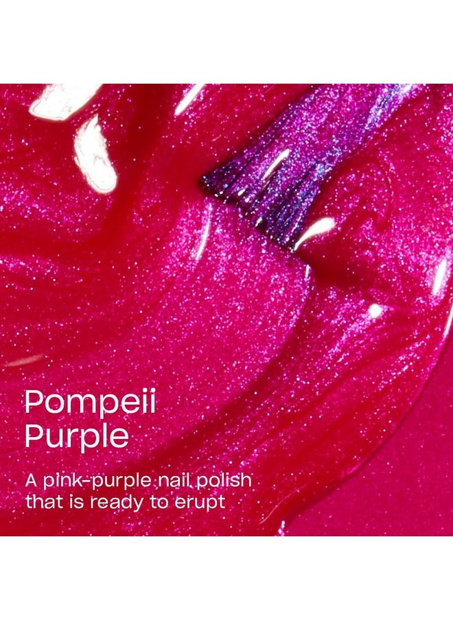 Nail Lacquer Pompeii Purple | Opaque Bright Purple Pearl Chip Resistant Nail Polish | Vegan, Fast Drying, Streak Free