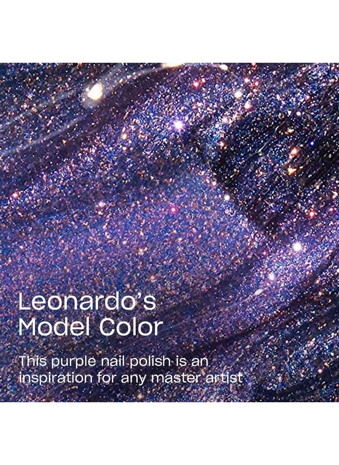 Nail Lacquer Leonardo’S Model Color | Opaque Dark Purple Shimmer Chip Resistant Nail Polish | Muse Of Milan Collection