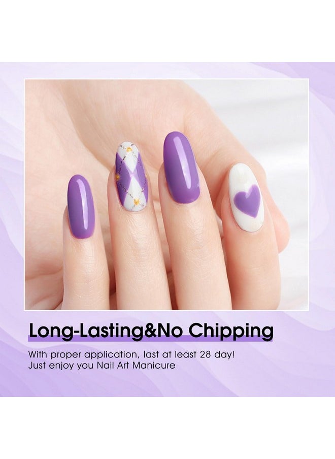 Venalisa Purple Lavender Gel Nail Polish, 1Pcs Light Purple Gel Polish Pastel Purple Color Nail Polish Gel High Gloss Soak Off U V Gel Nail French Nail Manicure Salon Diy