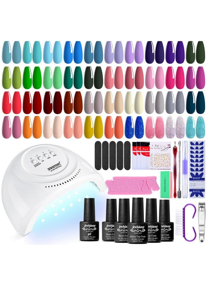 45Pcs Gel Nail Polish Kit With U V Light 120W Led Nail Lamp 40 Colors Gel Nail Polish Set Manicure Tools All-In-One Nail Gel Kit