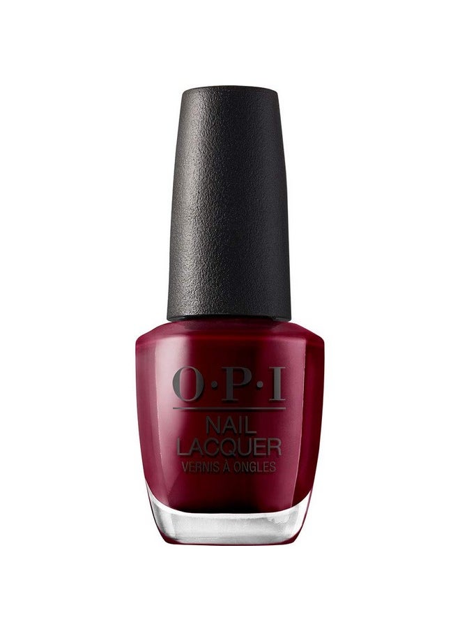 Nail Lacquer Malaga Wine | Opaque Dark Red Crème Chip Resistant Nail Polish | Vegan, Fast Drying, Streak Free