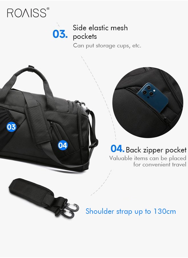 Large-Capacity Shoulder Bag Outdoor Sports Portable Fitness Bag Dry and Wet Separation with Independent Shoe Compartment Suitable for Short-Distance Travel