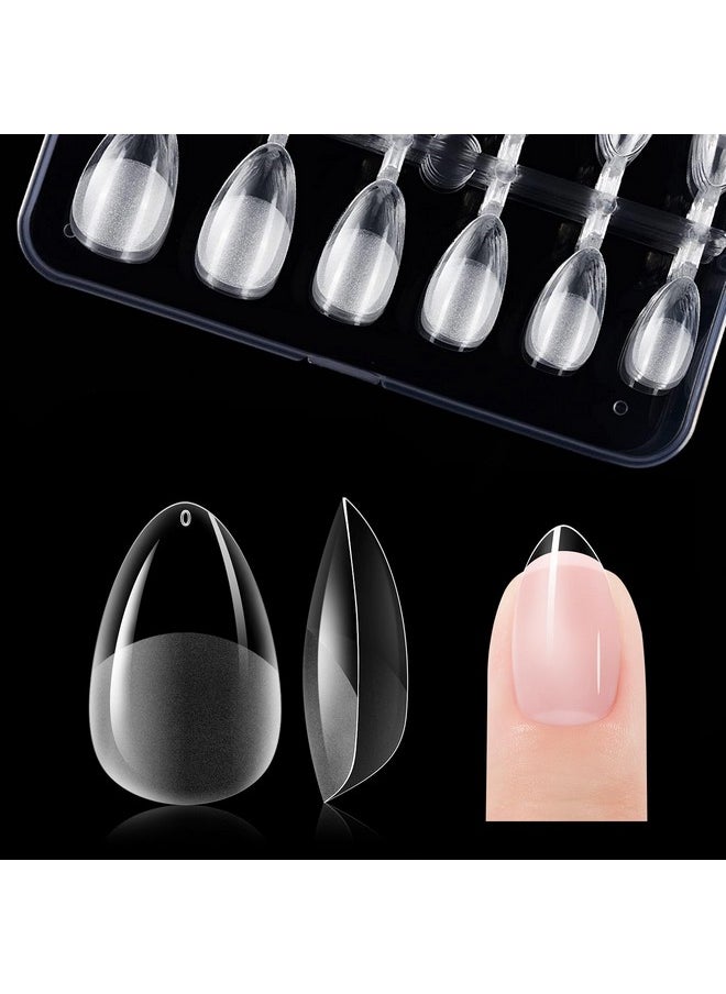 Extra Short Almond Nail Tips: 120Pcs Soft Gel Tips For Full Cover Gel X Nail Tips Pre Etched - Pmma Resin Clear False Nails 12 Sizes