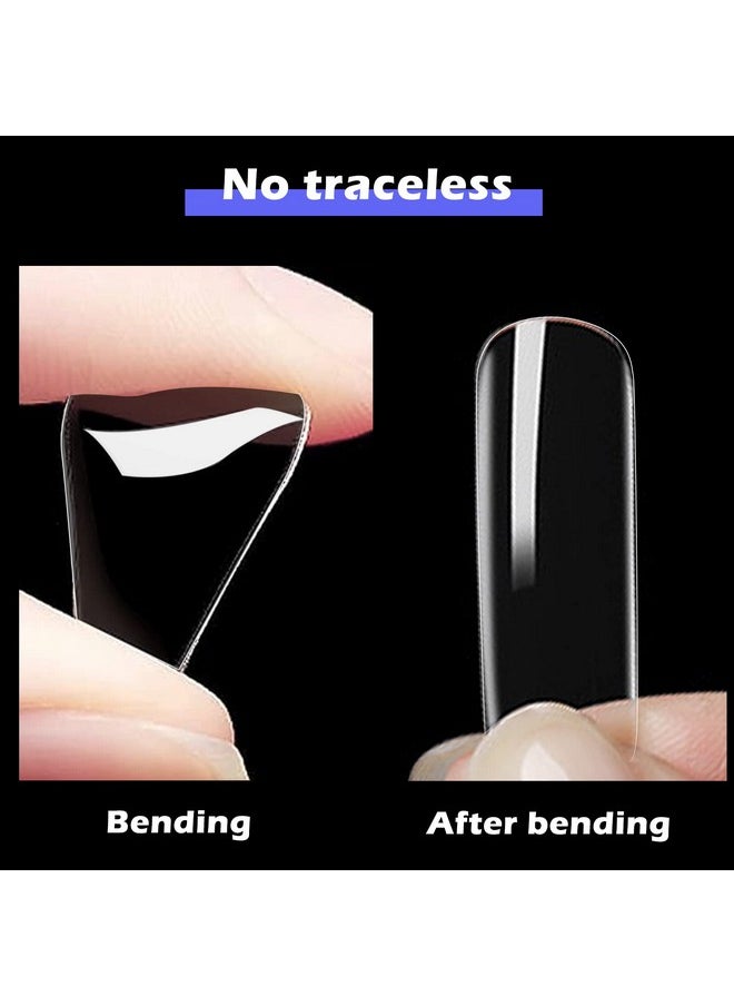 Nail Tips-Soft Gel Full Cover Nails, Clear Acrylic Nail Tips, Medium Square Nail Tips Artificial False Nails