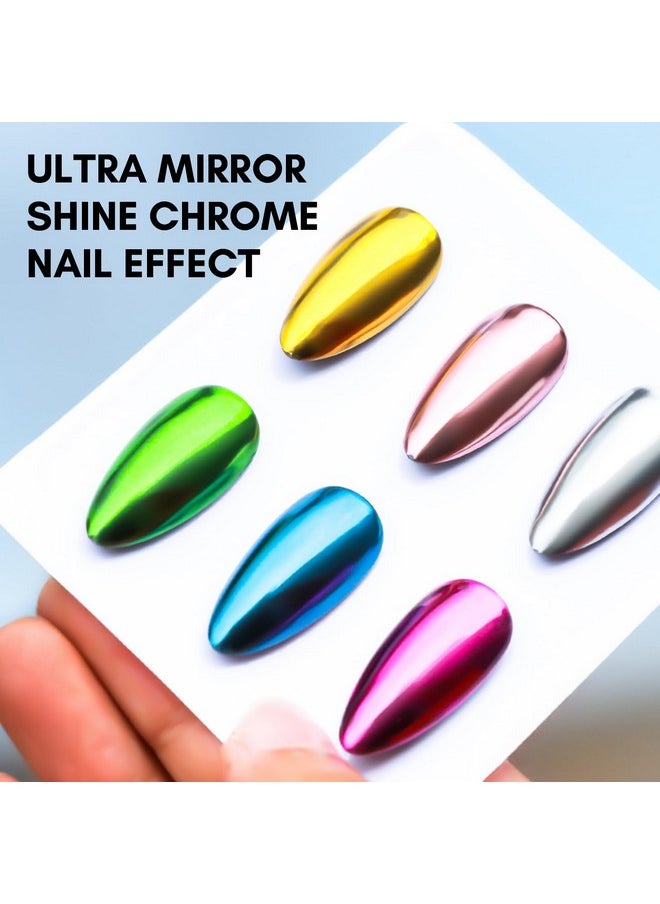 Gel Top Coat For Chrome Nail Powder - 15Ml No Wipe High Gloss Top Coat Gel Nail Polish Mirror Shine Nail Gel Long Lasting Easy Application, Soak Off Nail Lamp Gel Top Coat