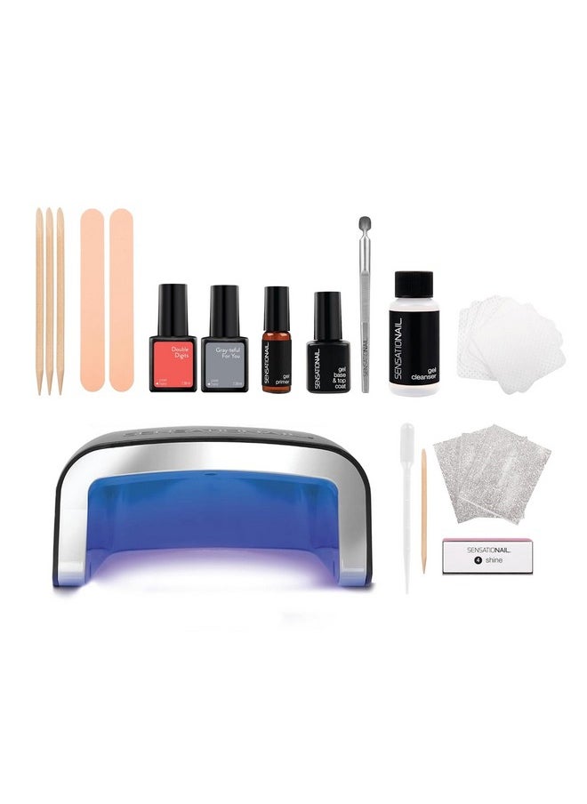 Clean Prep & Cure Gel Nail Polish Kit - Long-Lasting Salon Grade Manicure Kit With Uv Lamp - Includes Primer, Base & Top Coat, Cleanser, And Manicure Essentials - Lasts Up To 2 Weeks