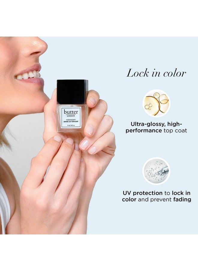 Shine Uv Top Coat Nail Polish, Hardwear - Sheer Coverage With Glossy Finish - Quick-Drying Topcoat Is Helps Prevent Chipping & Smudging - Uv Protection For Long Lasting Radiant Color