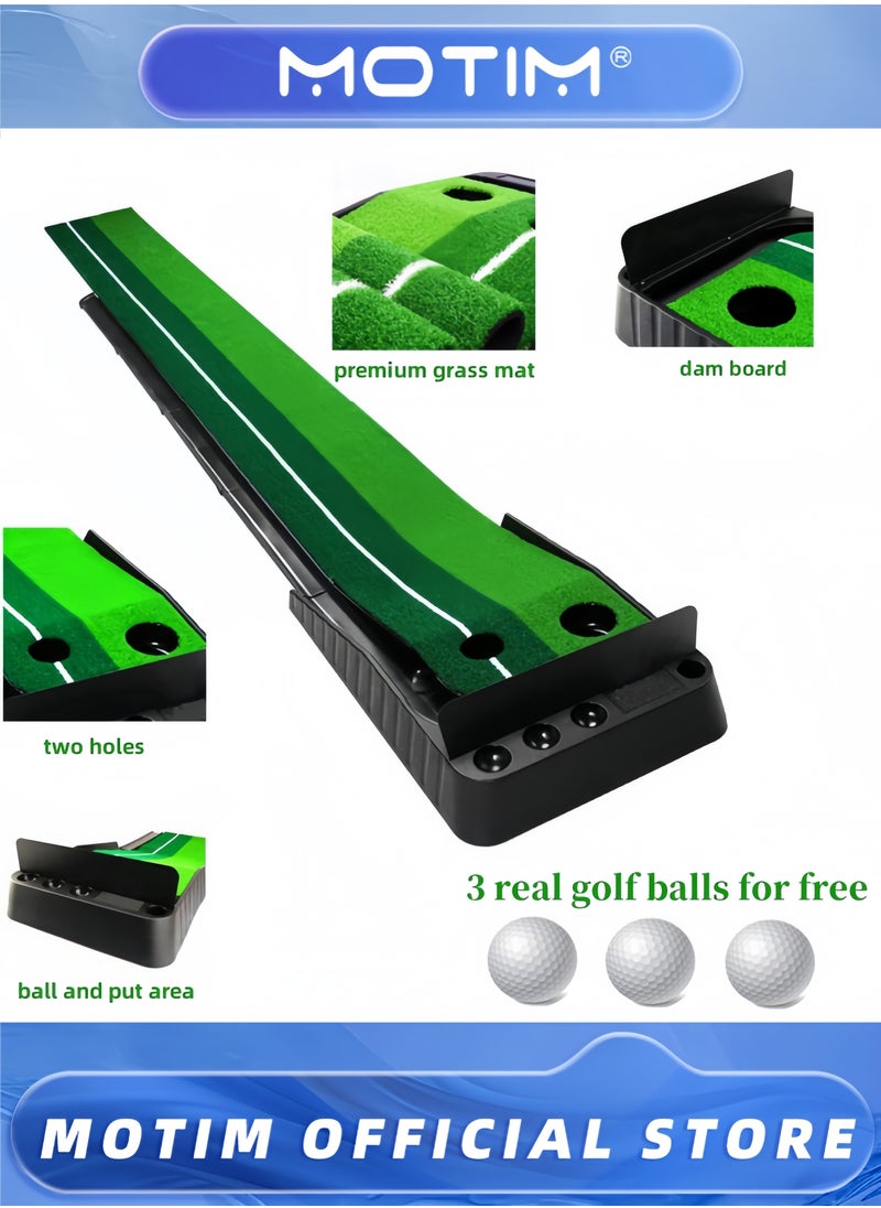 Golf Putting Green with Automatic Fairway Return Portable Putting Mat for Indoor and Outdoor Use