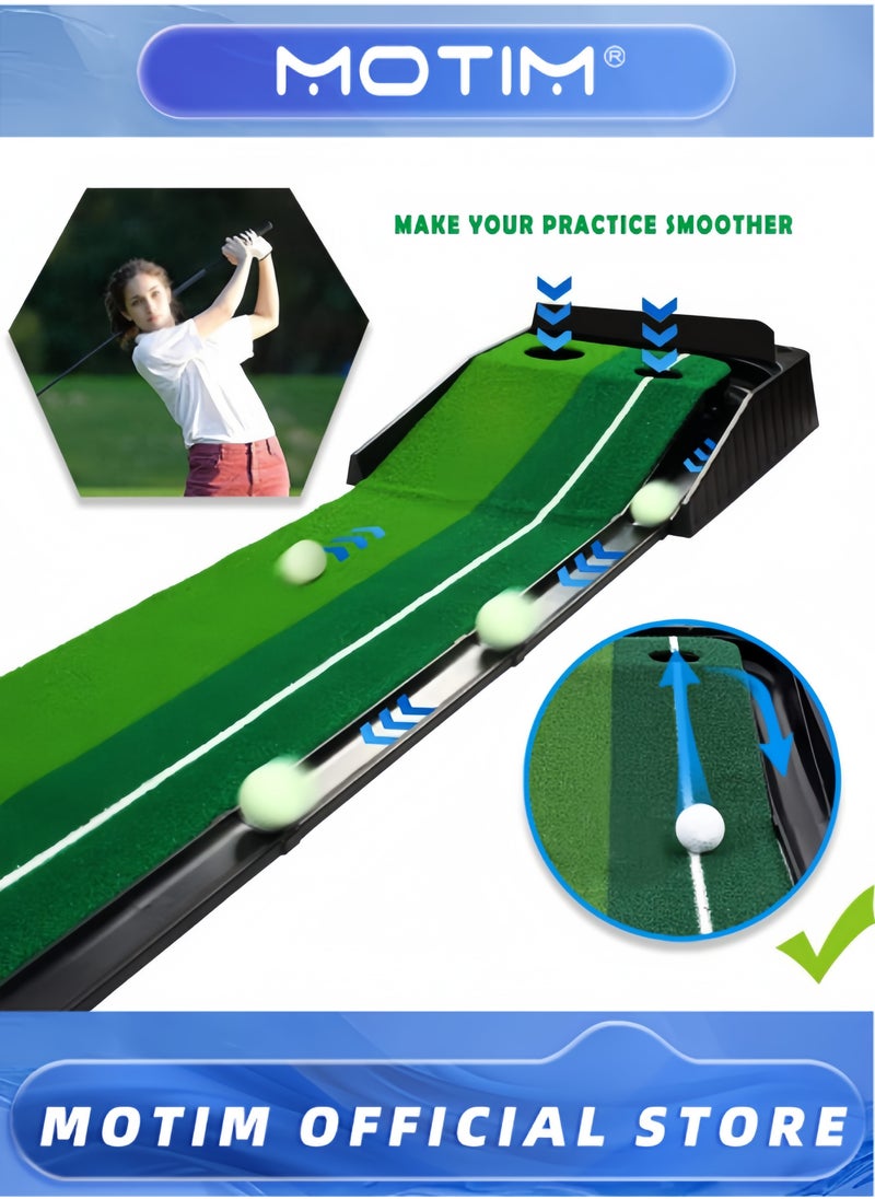 Golf Putting Green with Automatic Fairway Return Portable Putting Mat for Indoor and Outdoor Use