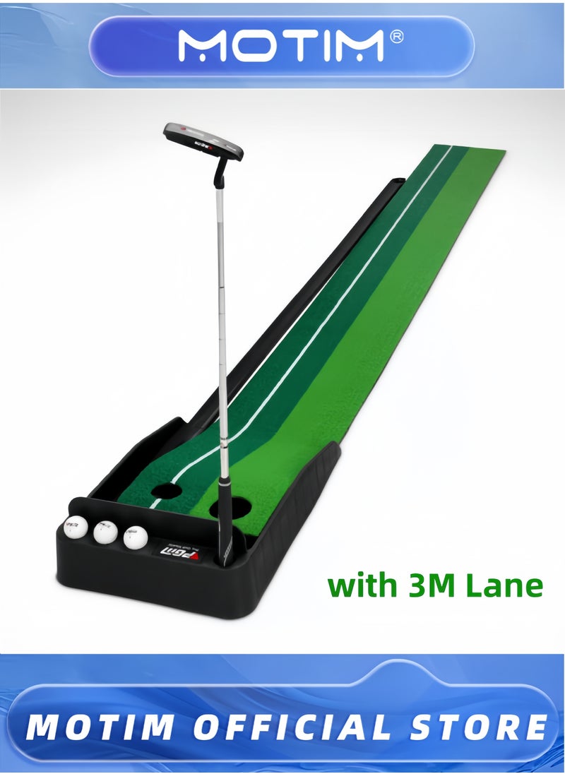 Golf Putting Green with Automatic Fairway Return Portable Putting Mat for Indoor and Outdoor Use