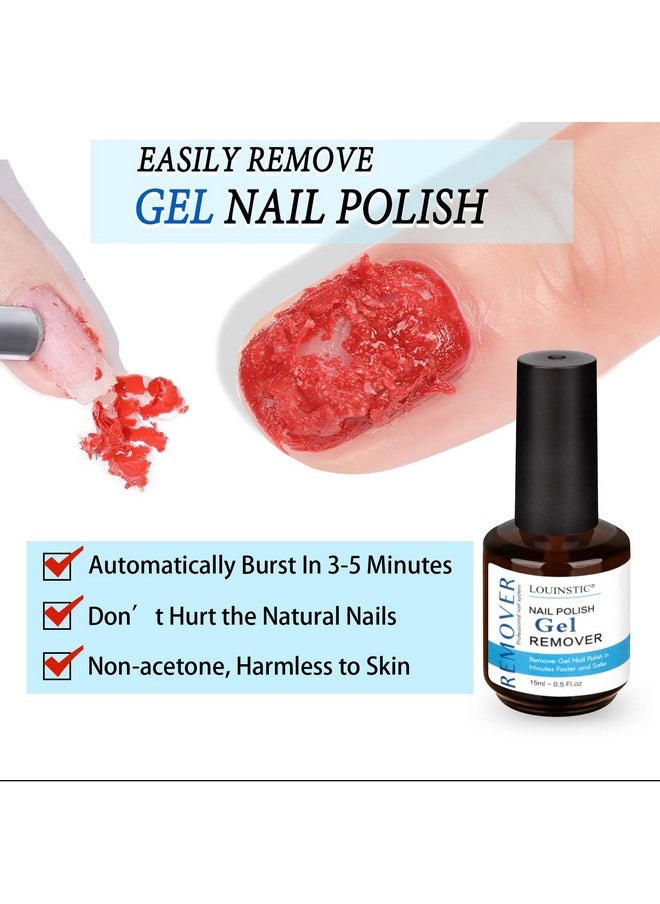 Nail Polish Gel Remover - Easy Gel Polish Remover In 3-5 Minutes, Gel Nail Remover With Latex Tape For Nails