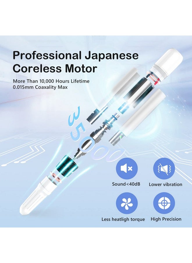 Electric Nail Drill, 35000Rpm Coreless Professional Nail Efile With 6 Nail Drill Bits & Sanding Bands, Rechargeable Nail Drill For Acrylic Gel Nails, White