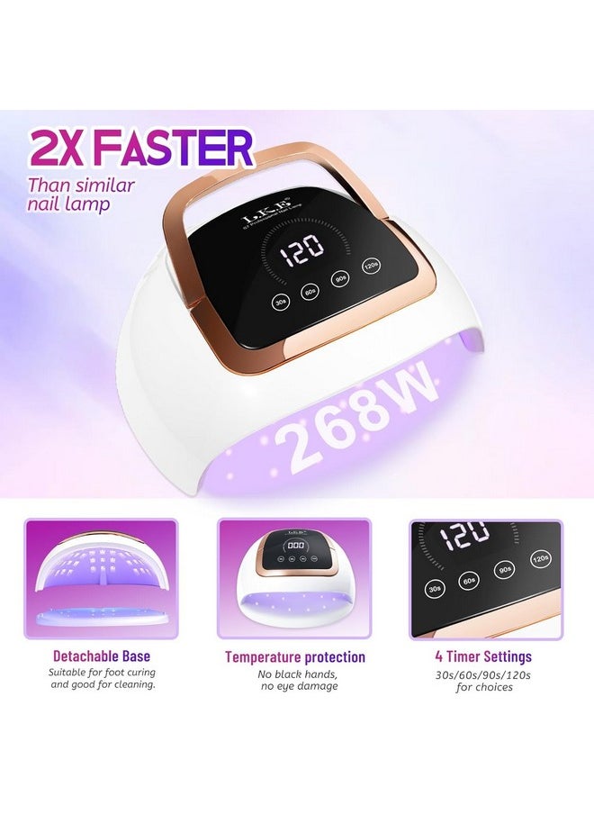 268W Uv Led Nail Lamp With Lcd Touch Screen And 4 Timer Settings For Gel Nails