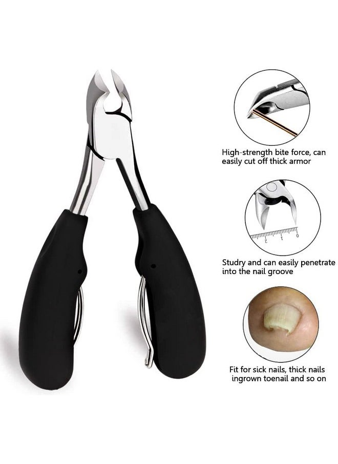 Toenail Clippers For Thick Nails, Large Nail Clippers Heavy Duty For Thick Or Ingrown Toenails Podiatrist Toenail Clippers Kit Super Sharp Curved Blade For Man Women And Seniors