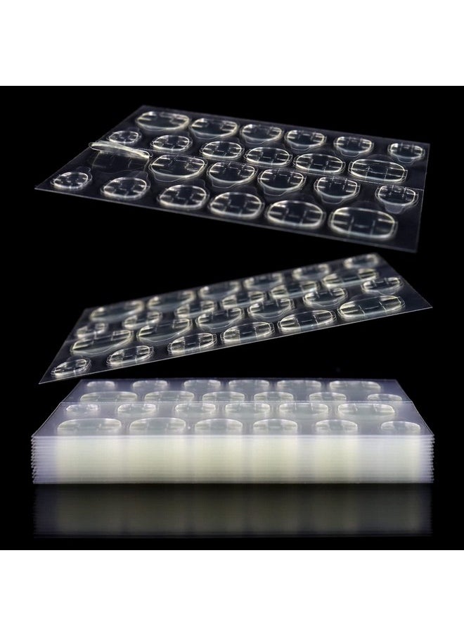 288Pcs (12 Sheets) Adhesive Tabs Waterproof Breathable Glue Tabs Double-Sided Nail Jelly Sticker Super Sticky Fake Nail Glue Stickers Transparent Flexible For Manicure