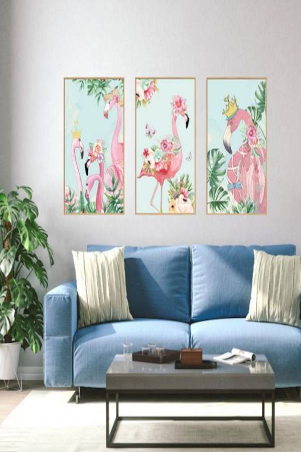 Nordic Wall Stickers Flamingo Photo Frame Wall Decals Removable Decorative Home Decor Mural Art Diy Poster-es