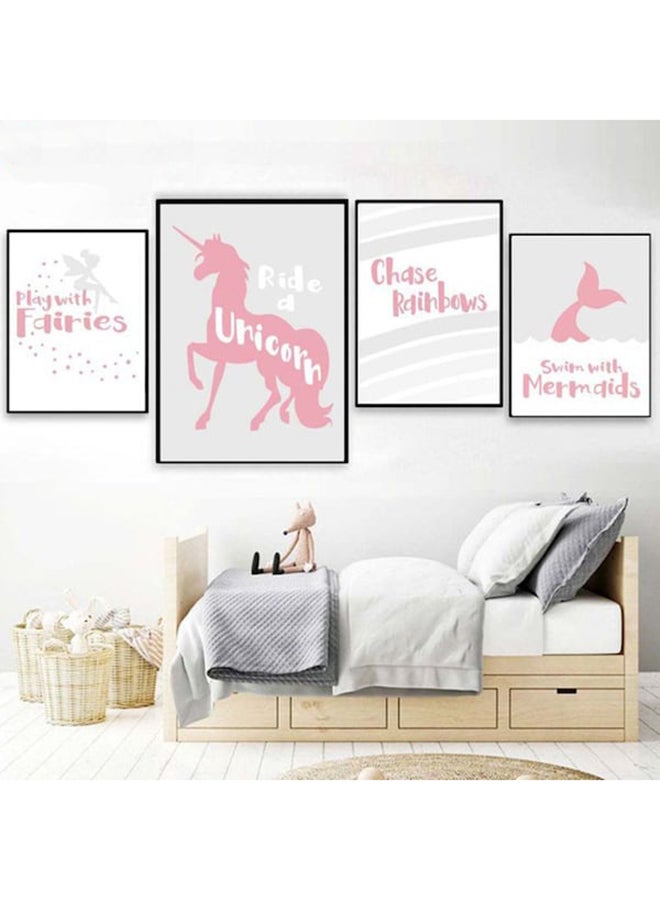 Unicorn Designed Framed Picture Pink 60x90cm