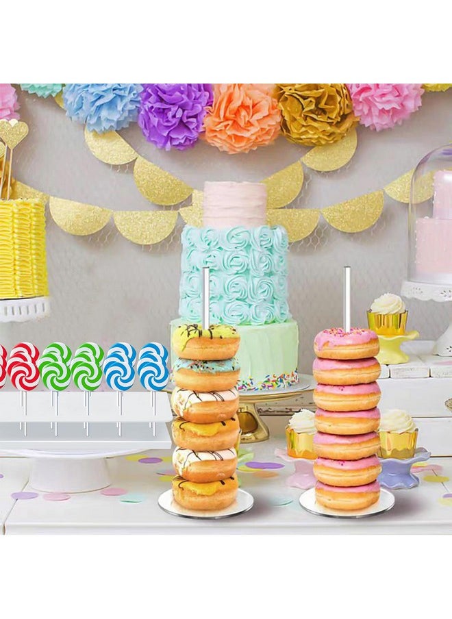 10 Pcs Dessert Table Display Set Cupcake Stand White Plastic Cake Stand Holder 3 Tire Cake Display Stands Cookie Tray Rack Serving Tower Cake Pop Stand Donut Stand For Wedding Baby Shower Tea Party