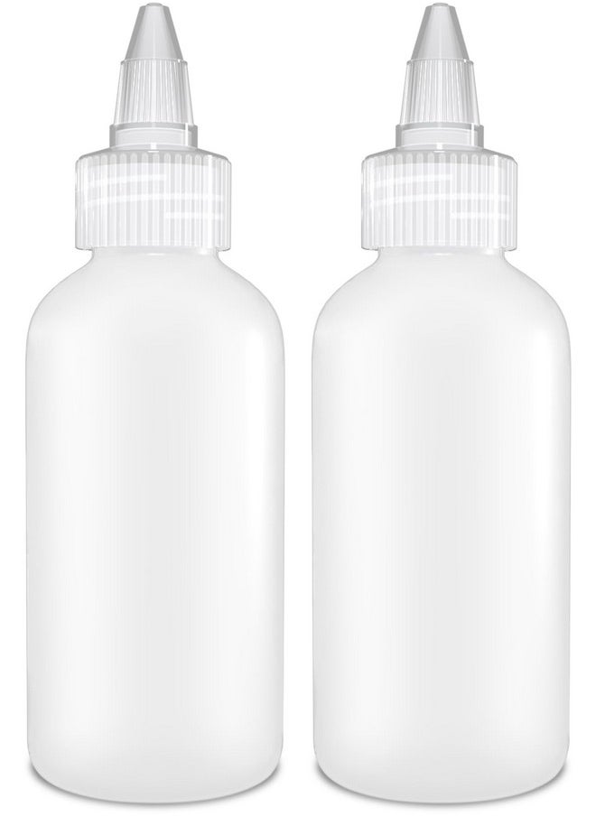 Condiment Squeeze Bottles - 4 Oz Squirt Empty Bottles, Clear Twist Top Cap, Leak Proof - Great For Ketchup, Mustard, Syrup, Sauces, Dressing, Oil, Arts & Crafts, Bpa-Free - Pack Of 2