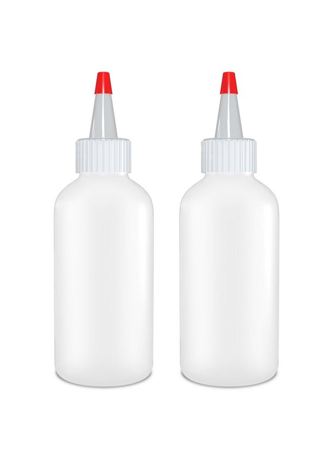 Condiment Squeeze Bottles - 4 Oz Squirt Empty Bottles, Red Top Cap, Leak Proof - Great For Ketchup, Mustard, Syrup, Sauces, Dressing, Oil, Arts And Crafts, Bpa-Free Plastic - Pack Of 2