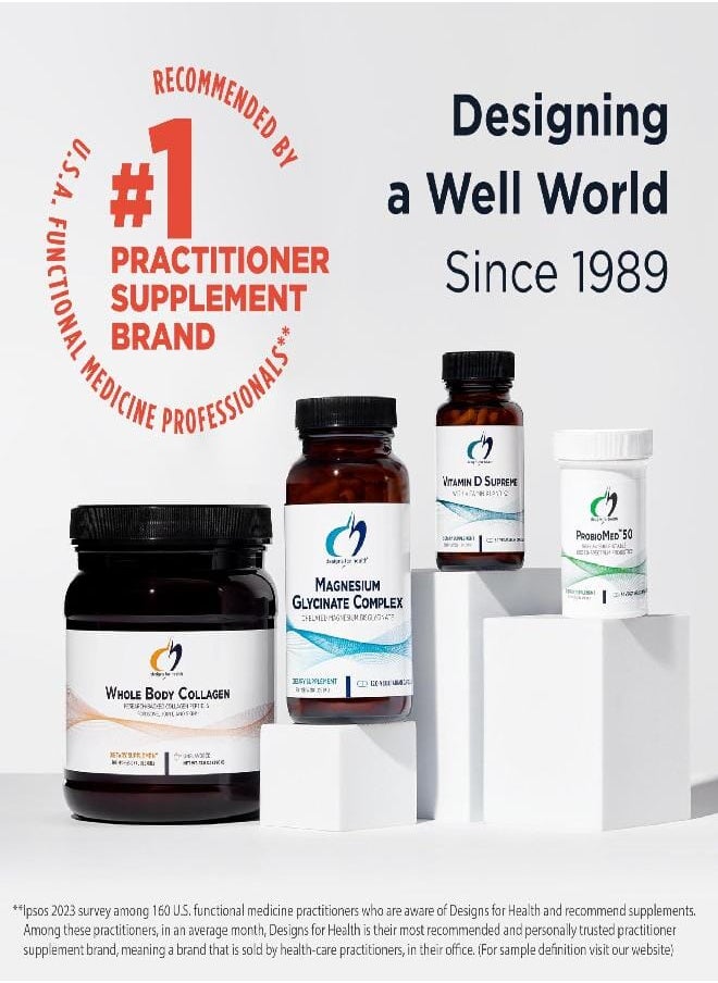 Designs for Health K+2 Potassium - 300mg Two Forms of Potassium - Potassium Bicarbonate + Glycinate Pills - Supplement Support to Help Maintain Healthy Blood Pressure Levels (120 Capsules)