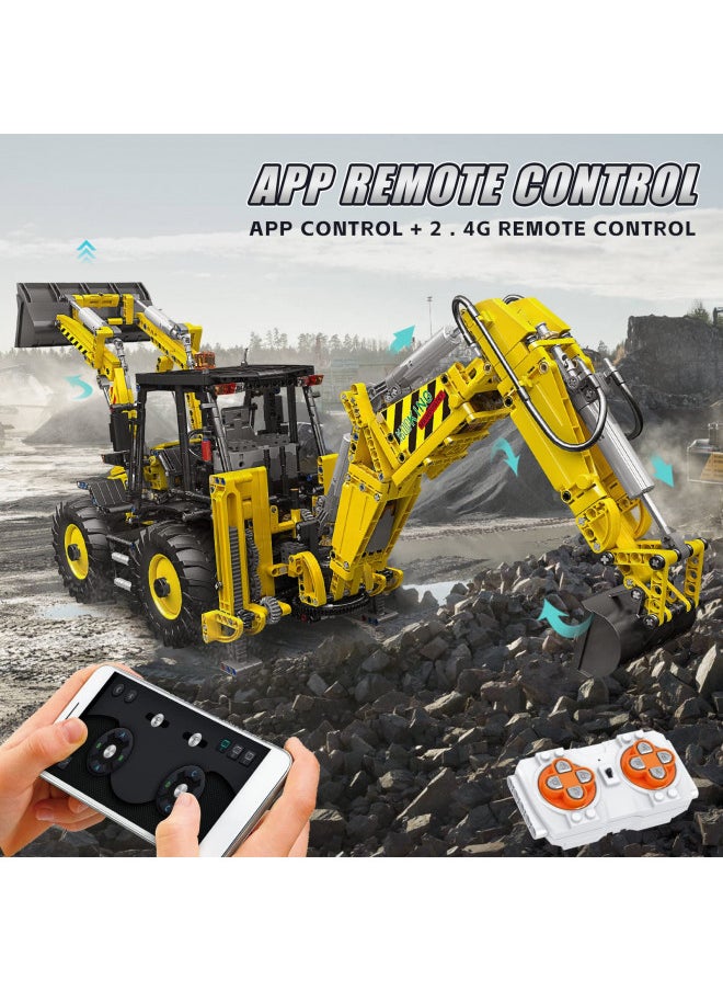 Mould King 17036 Excavator and Bulldozer 2 in 1, RC Bulldozer Building Set for Boys, APP Remote Control Truck Construction Vehicles Model with Motors, Gift Toy for Kids, 2239 Pieces