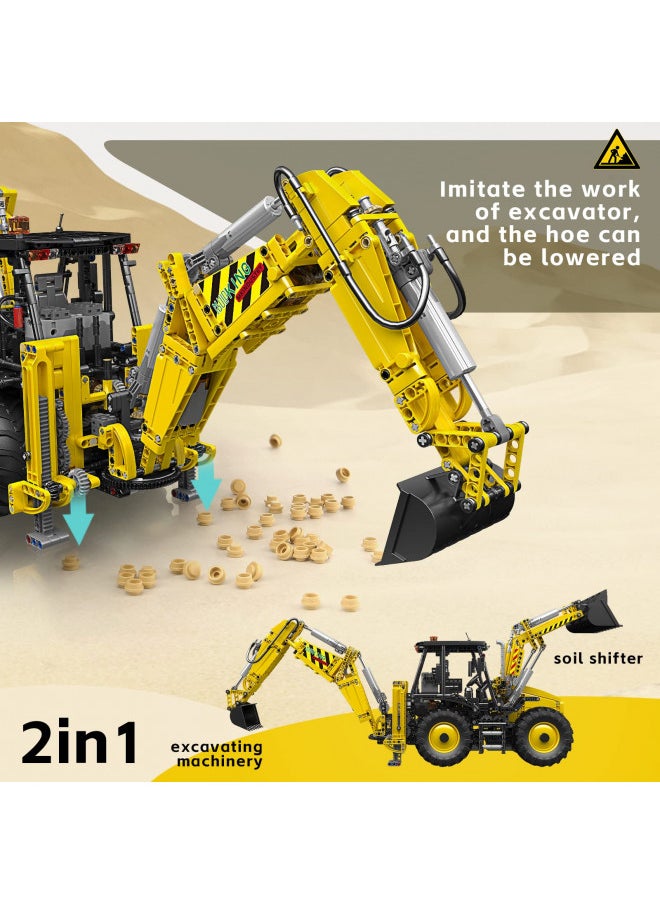 Mould King 17036 Excavator and Bulldozer 2 in 1, RC Bulldozer Building Set for Boys, APP Remote Control Truck Construction Vehicles Model with Motors, Gift Toy for Kids, 2239 Pieces